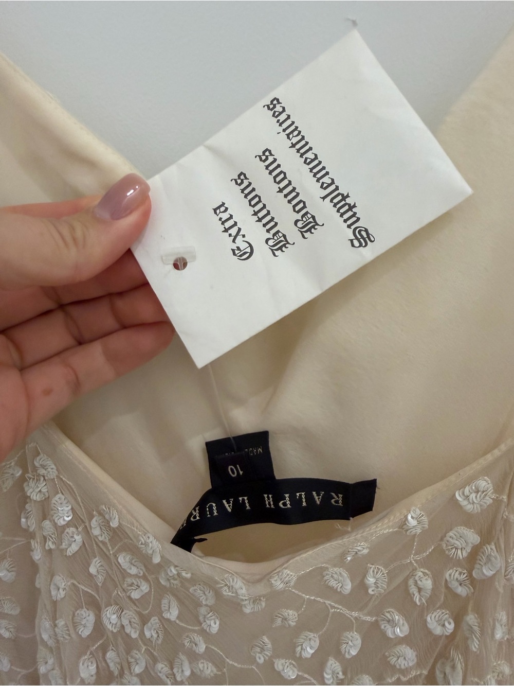 Vintage Ralph Lauren Ivory white Embroidered Midi Dress Bridal